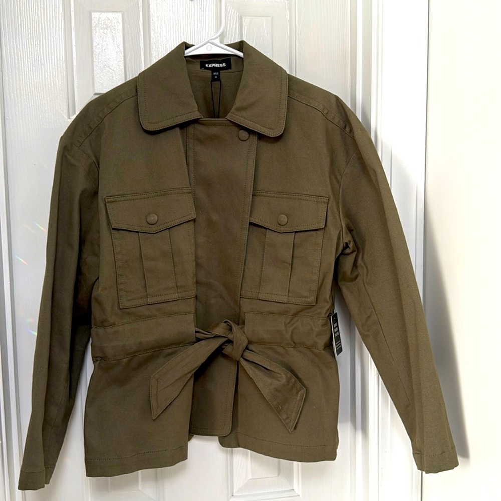 Beautiful Button Up Jacket that ties at the waist for that cinched look